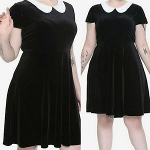 Black Velvet w/White Collar Dress (tailored)